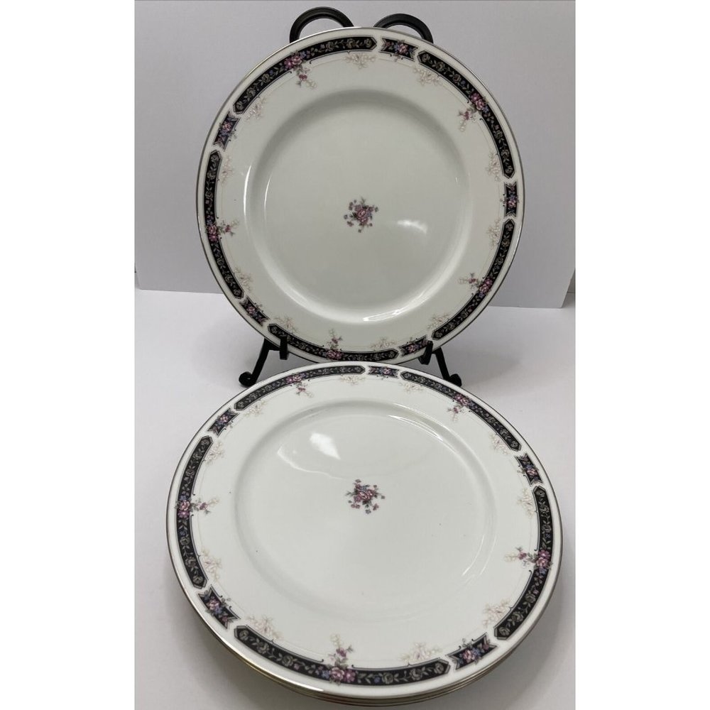 4 Royal Prestige Midnight Mood 4122 Japan Dinner Plates 10 7/8” - NEW & EUC